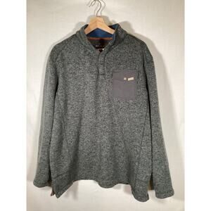 Woolrich Heather Gray 1/4 Snap Poly-knit Fleece Pullover